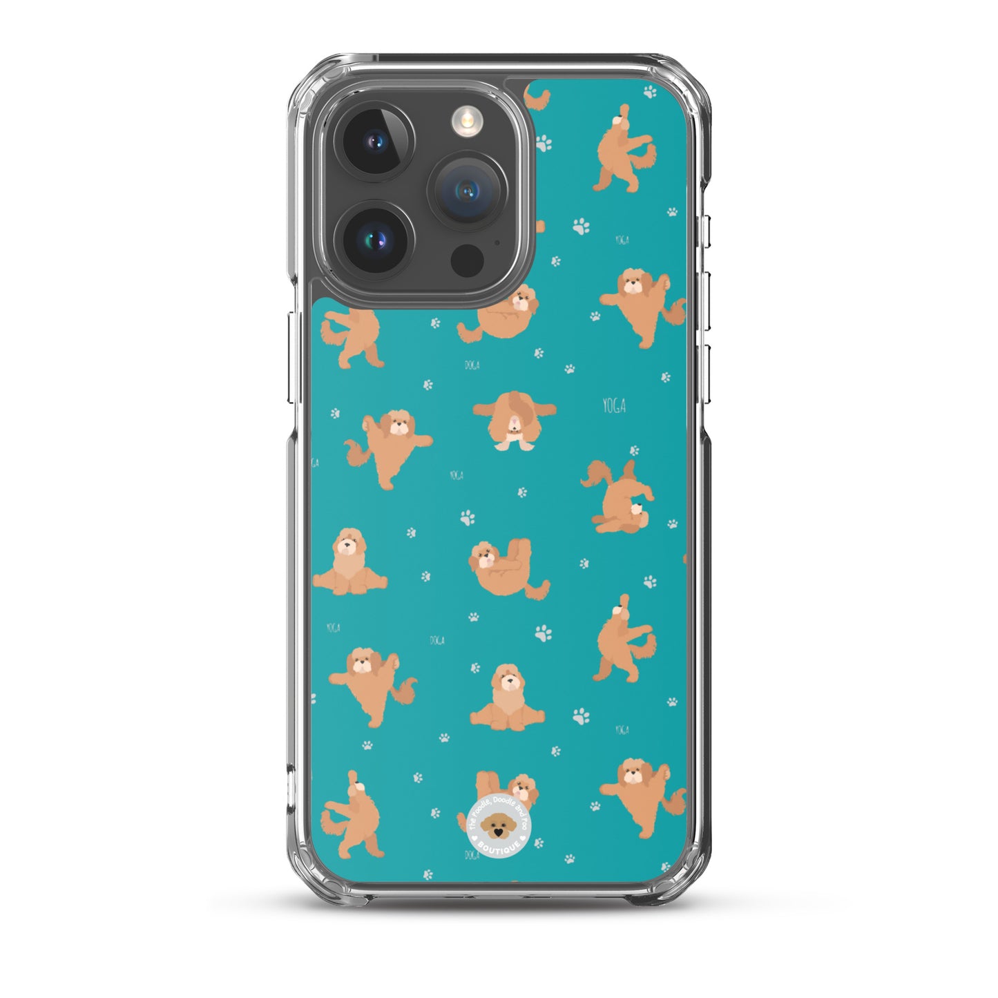 "Yoga Poos" Clear Case for iPhone® - teal