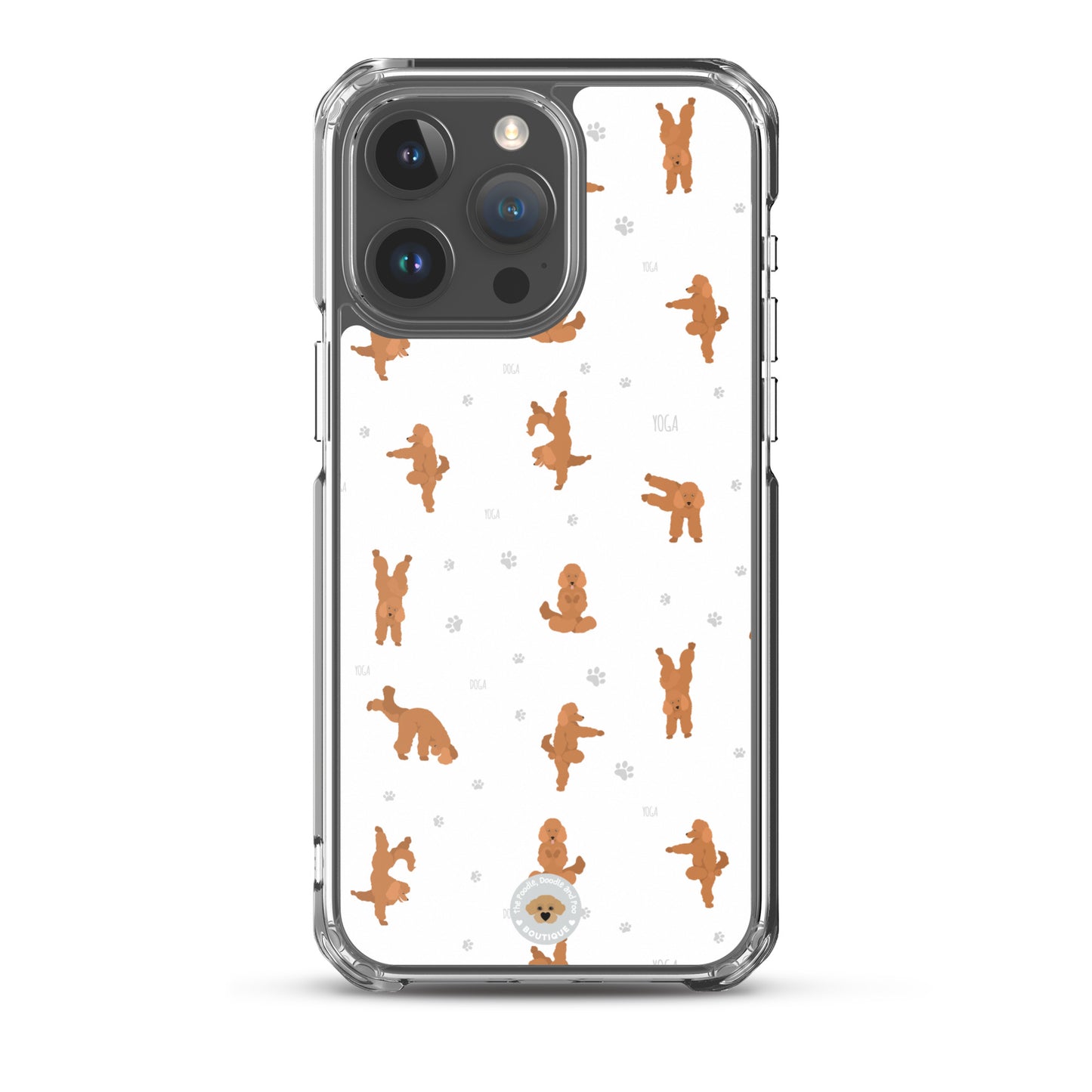 "Yoga Poodles" Clear Case for iPhone® - white