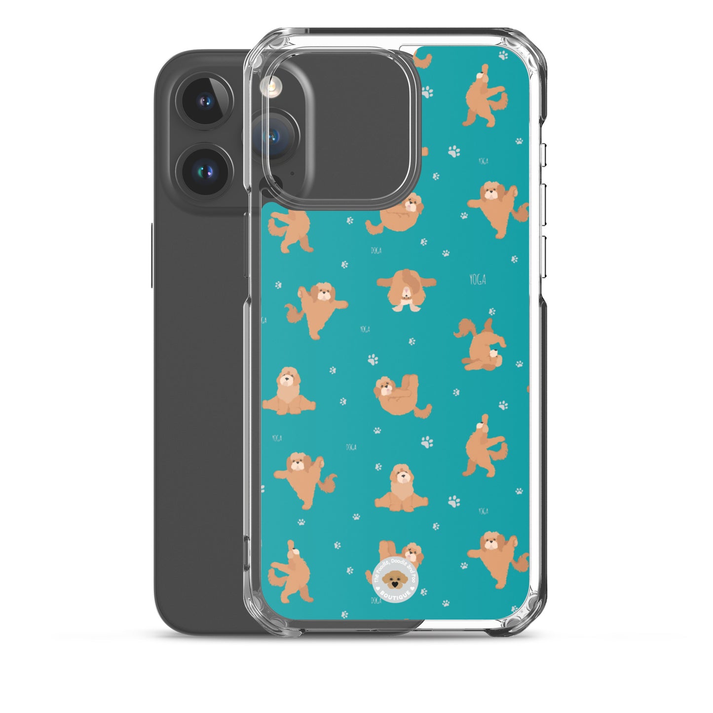 "Yoga Poos" Clear Case for iPhone® - teal