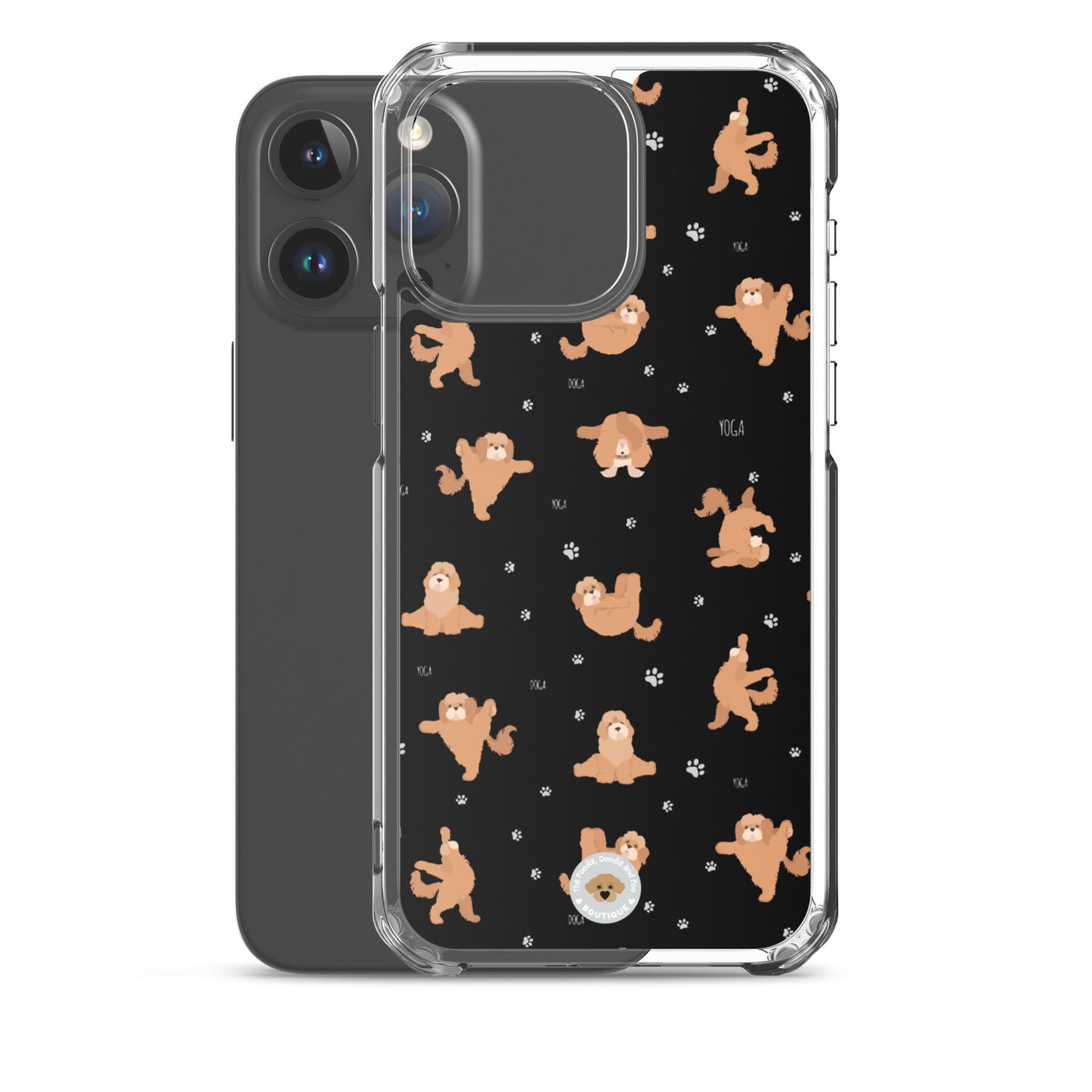"Yoga Poos" Clear Case for iPhone® - black