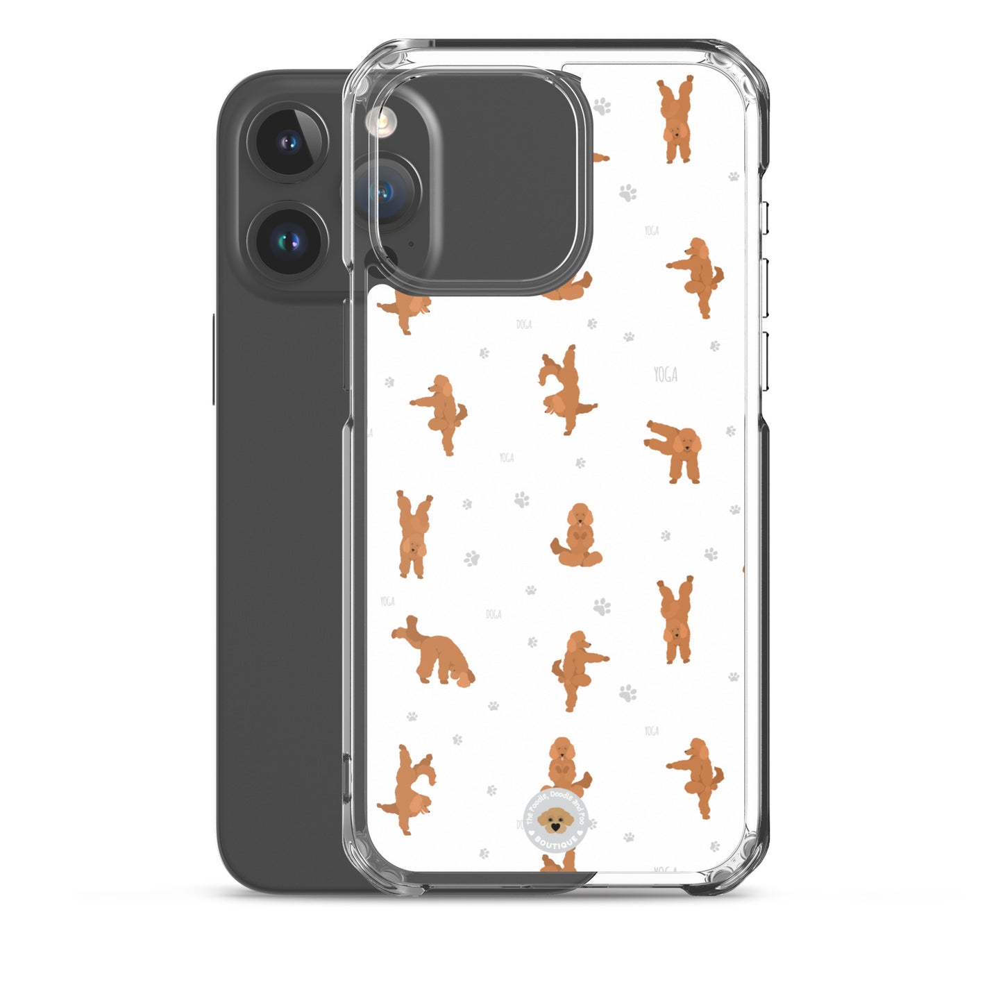 "Yoga Poodles" Clear Case for iPhone® - white