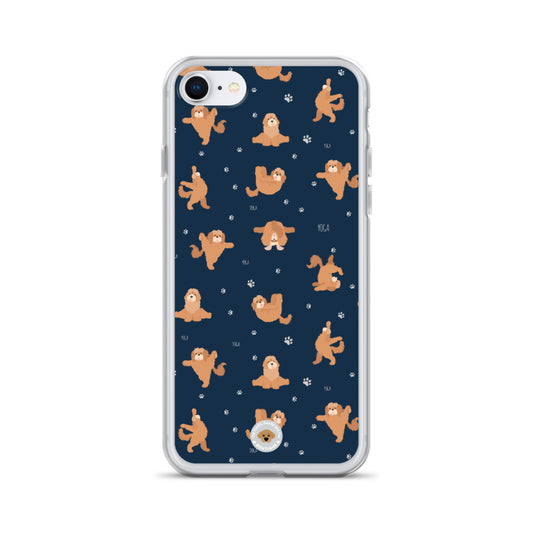 "Yoga Poos" Clear Case for iPhone® - navy