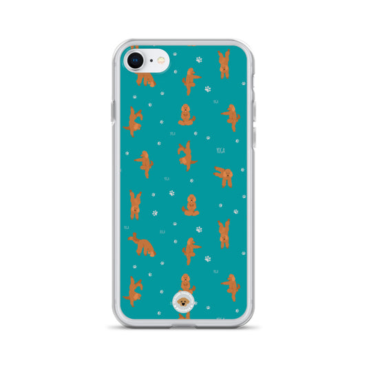 "Yoga Poodles" Clear Case for iPhone® - teal