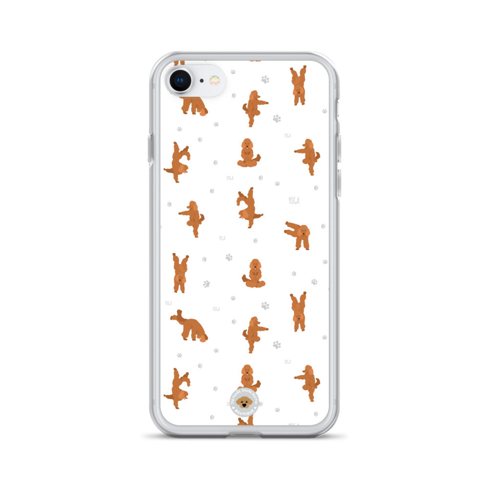 "Yoga Poodles" Clear Case for iPhone® - white