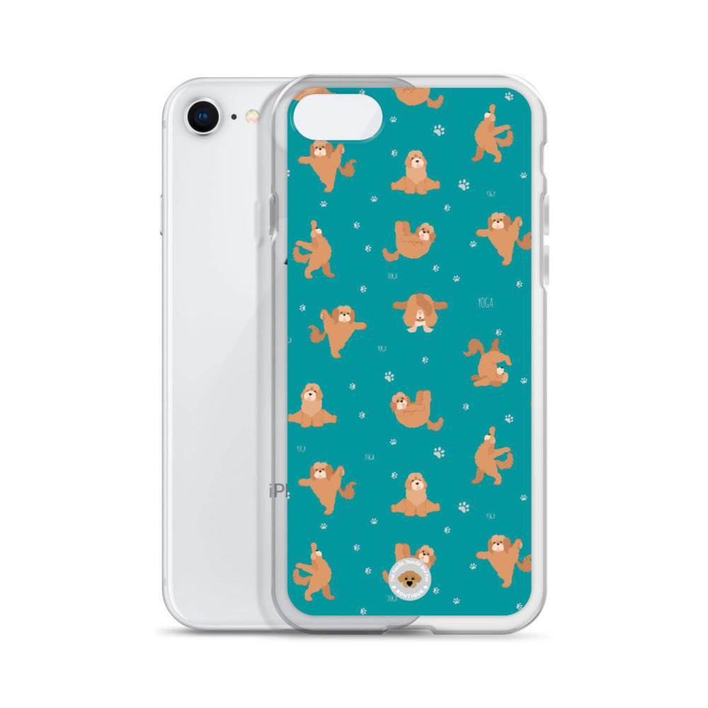 "Yoga Poos" Clear Case for iPhone® - teal