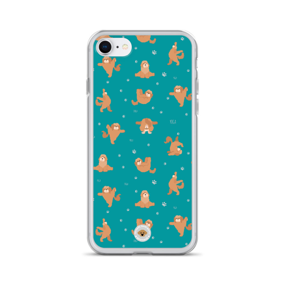 "Yoga Poos" Clear Case for iPhone® - teal