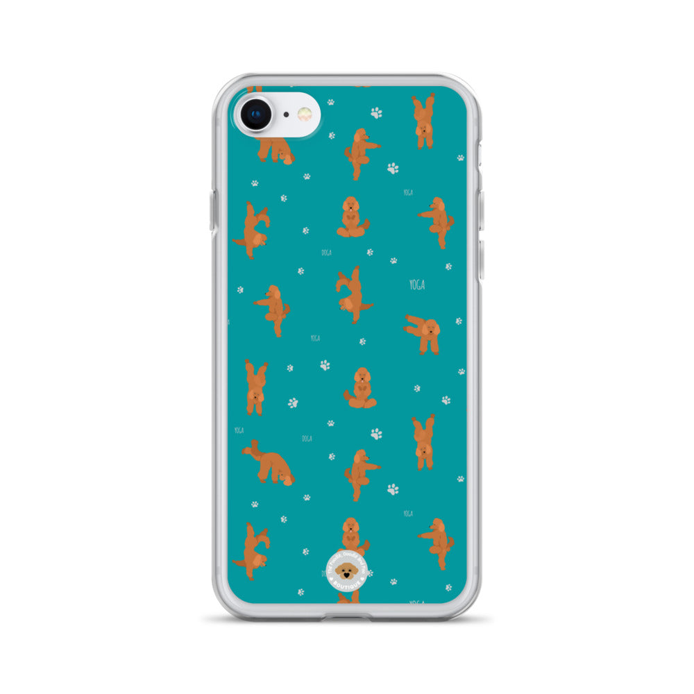 "Yoga Poodles" Clear Case for iPhone® - teal