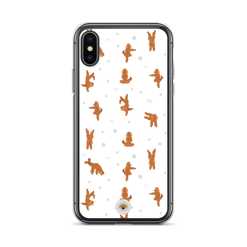 "Yoga Poodles" Clear Case for iPhone® - white