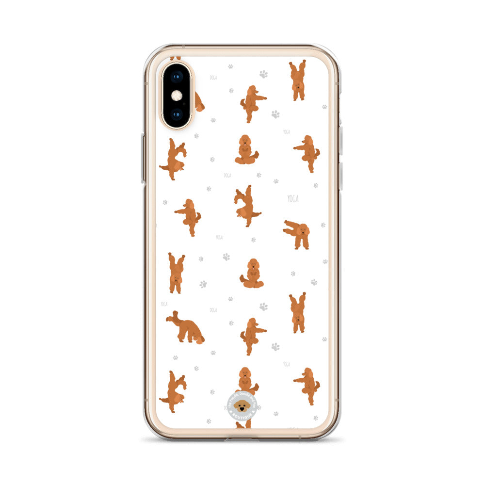 "Yoga Poodles" Clear Case for iPhone® - white