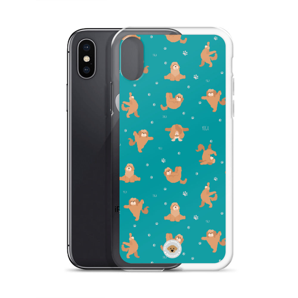 "Yoga Poos" Clear Case for iPhone® - teal