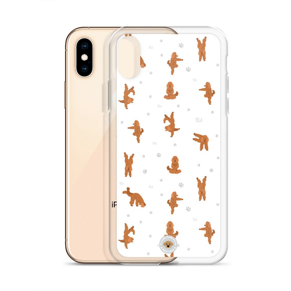 "Yoga Poodles" Clear Case for iPhone® - white