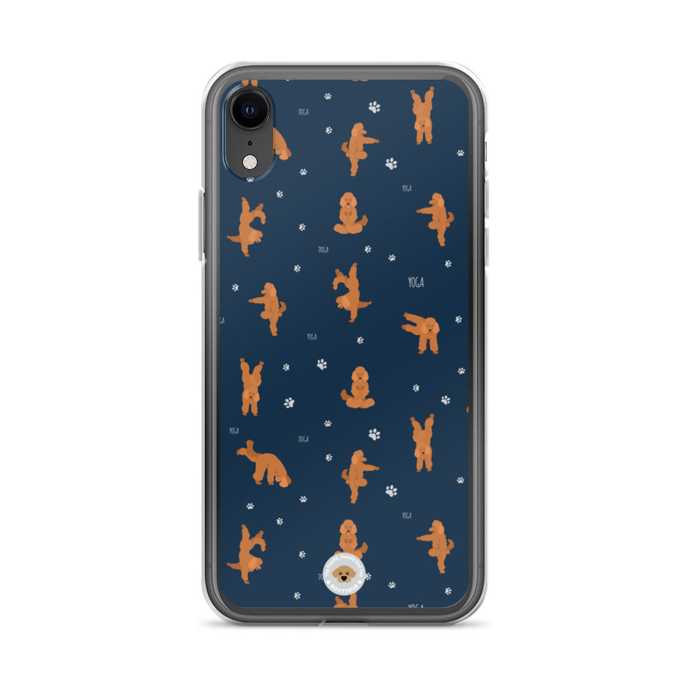 "Yoga Poodles" Clear Case for iPhone® - navy