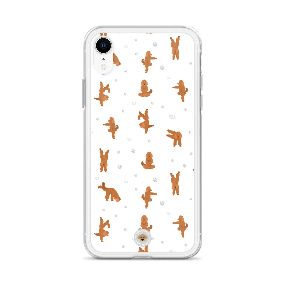 "Yoga Poodles" Clear Case for iPhone® - white