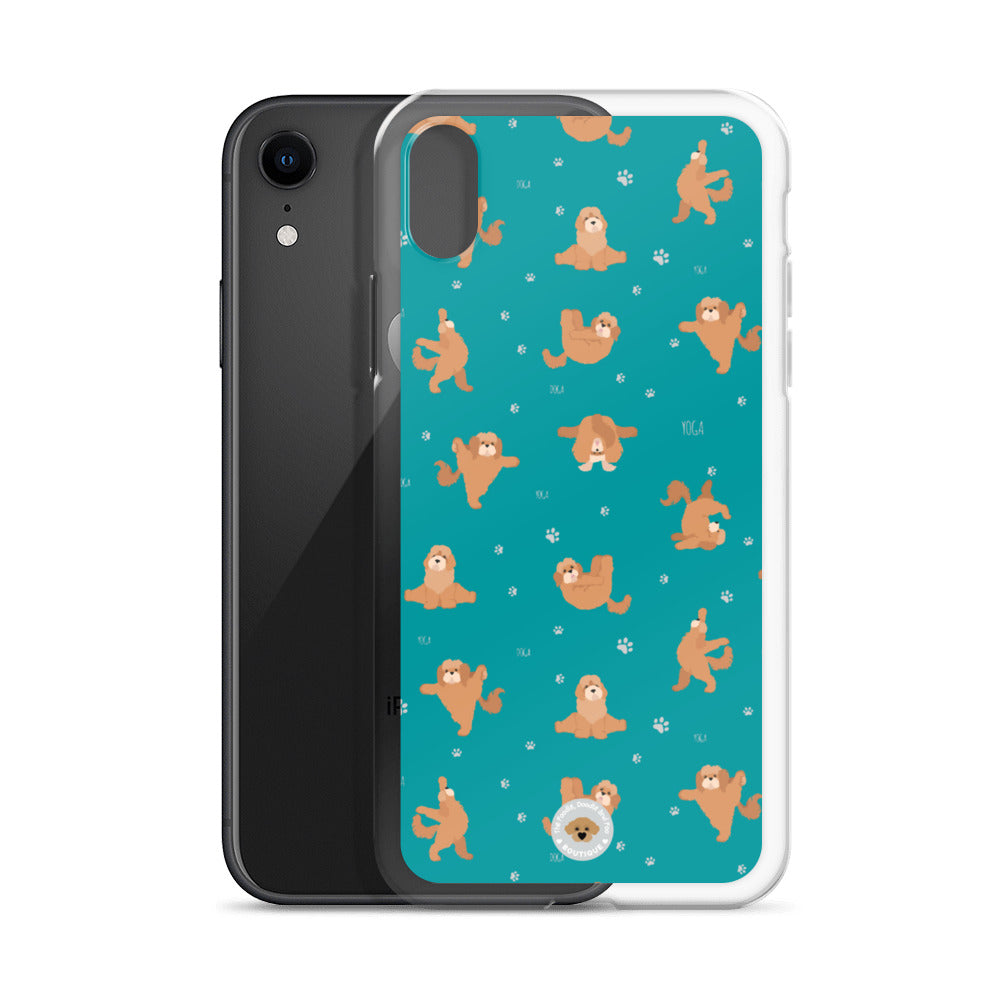 "Yoga Poos" Clear Case for iPhone® - teal