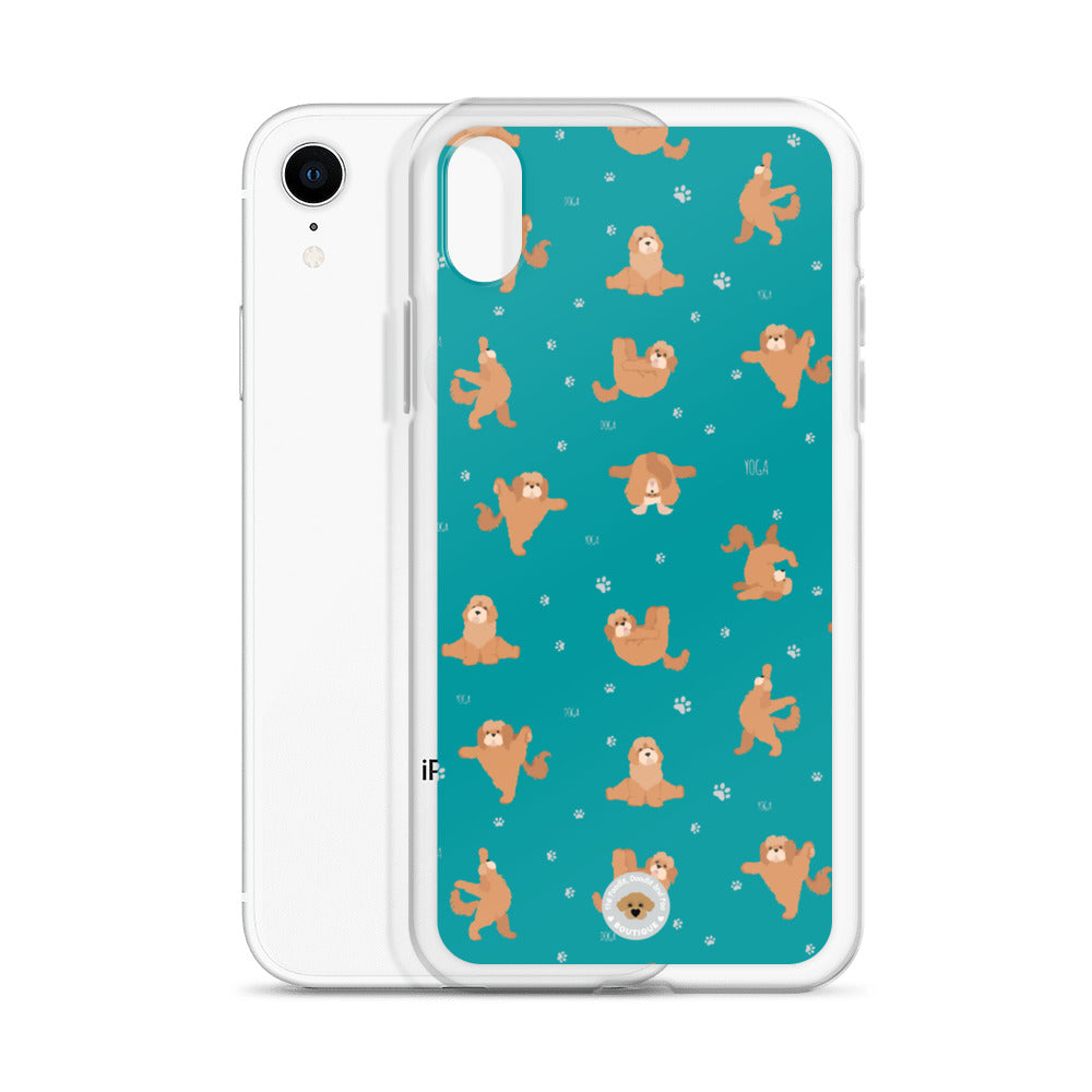 "Yoga Poos" Clear Case for iPhone® - teal