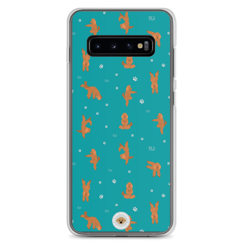 "Yoga Poodles" Clear Case for Samsung® - teal