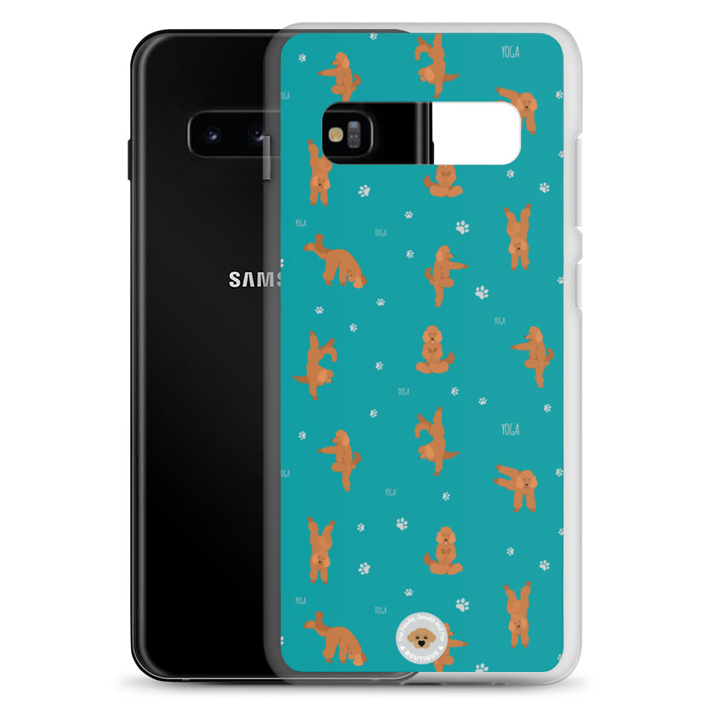 "Yoga Poodles" Clear Case for Samsung® - teal