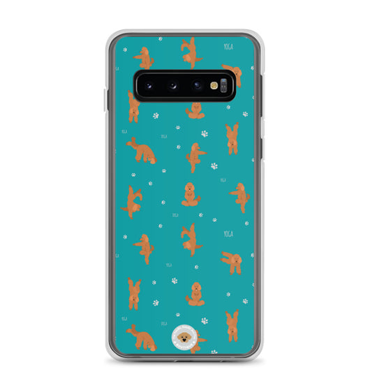 "Yoga Poodles" Clear Case for Samsung® - teal