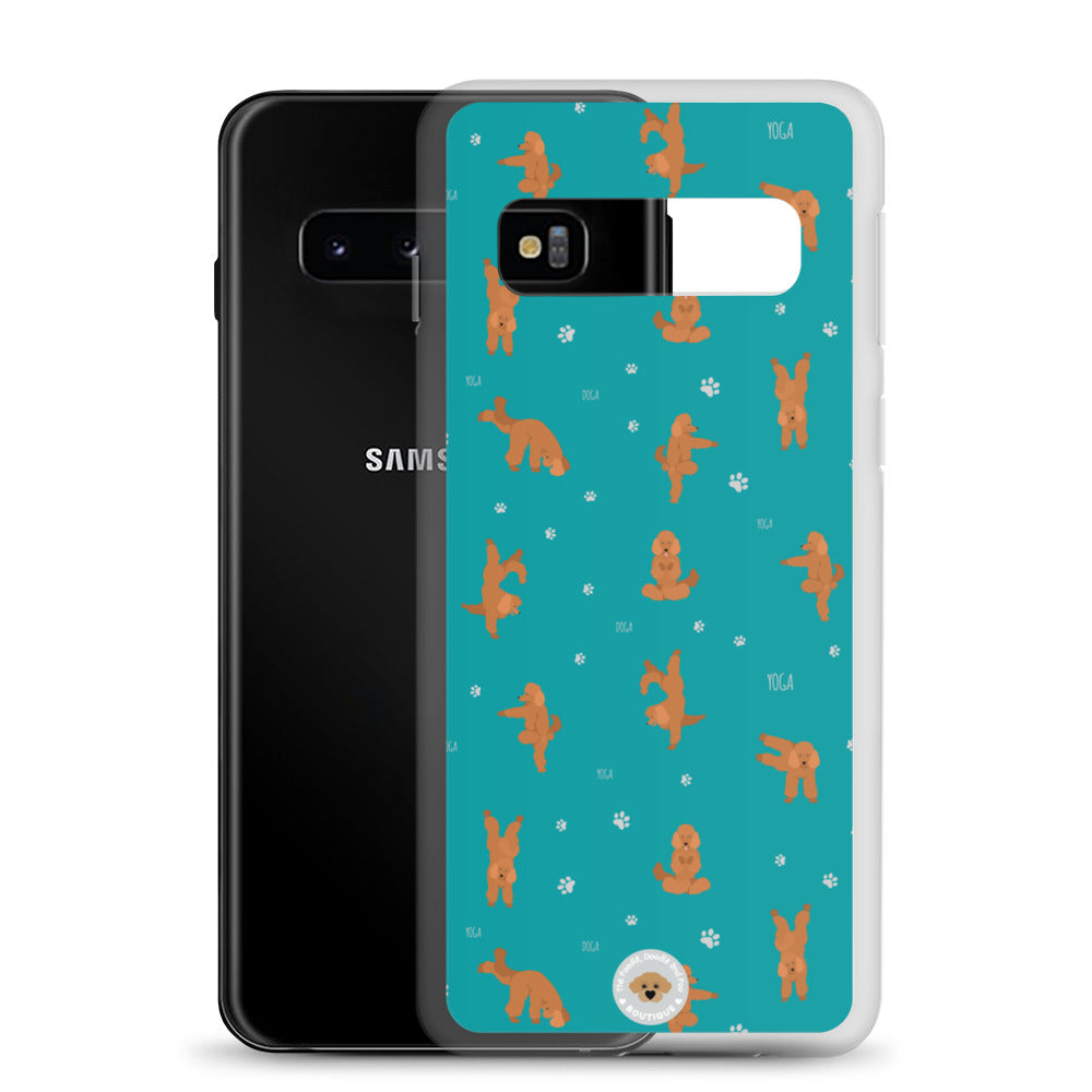 "Yoga Poodles" Clear Case for Samsung® - teal