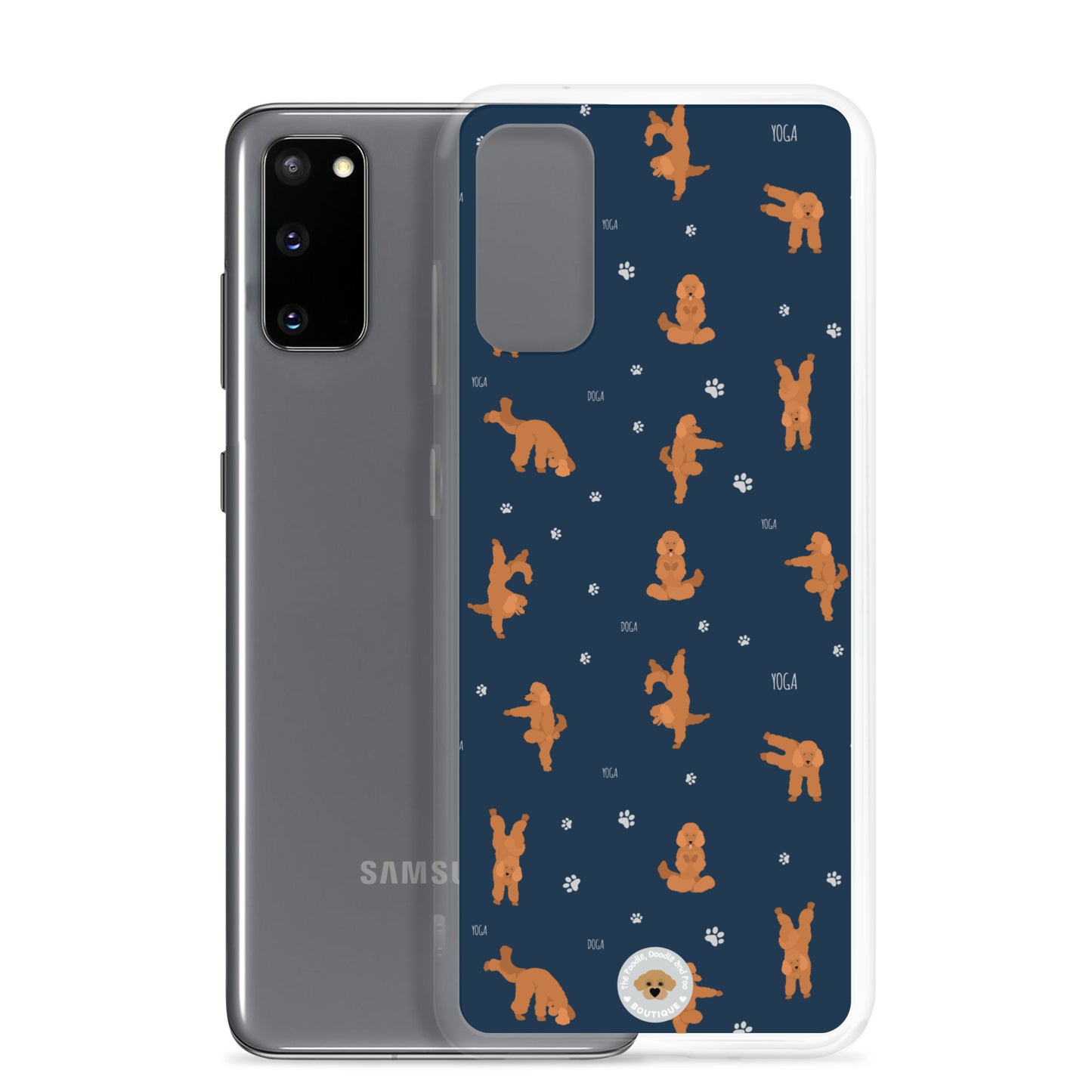 "Yoga Poodles" Clear Case for Samsung® - navy