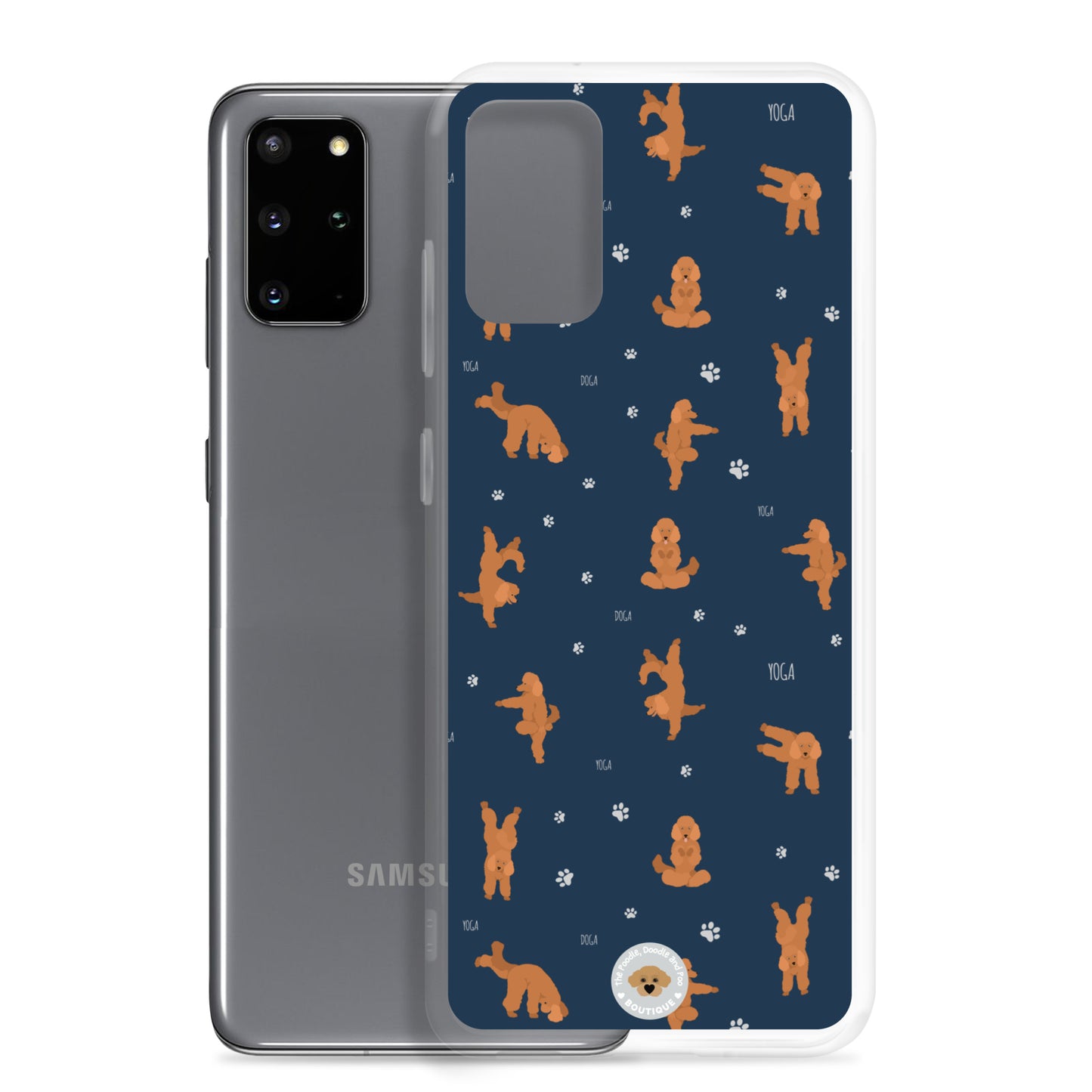 "Yoga Poodles" Clear Case for Samsung® - navy