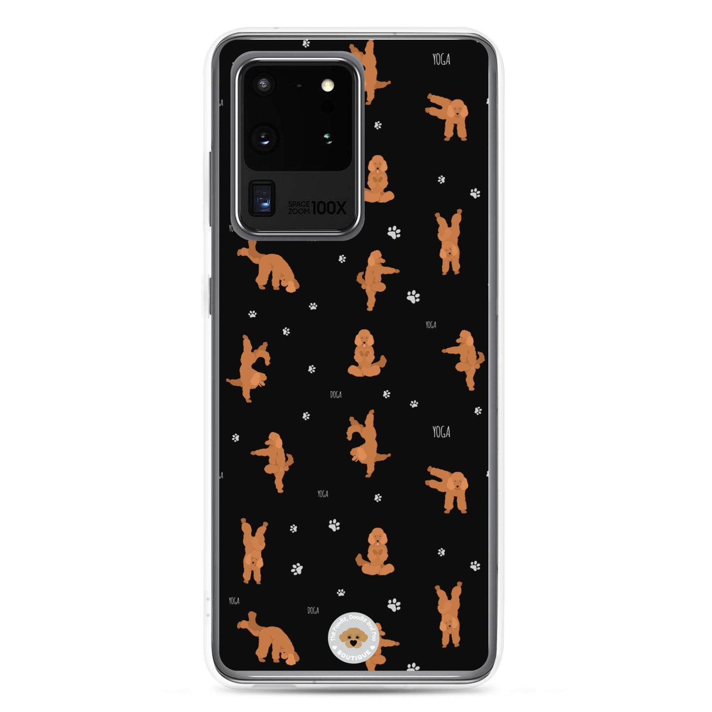 "Yoga Poodles"  Clear Case for Samsung® - black