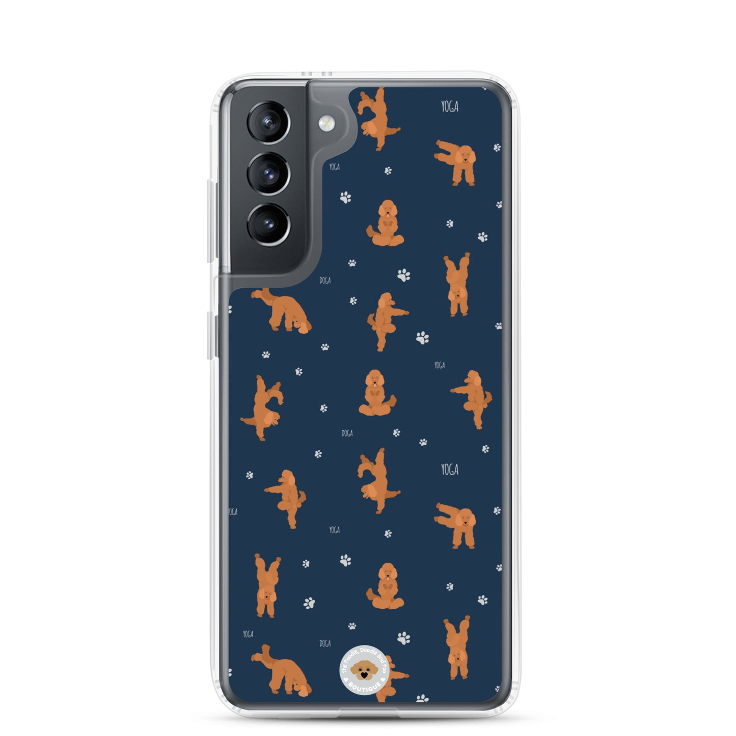 "Yoga Poodles" Clear Case for Samsung® - navy