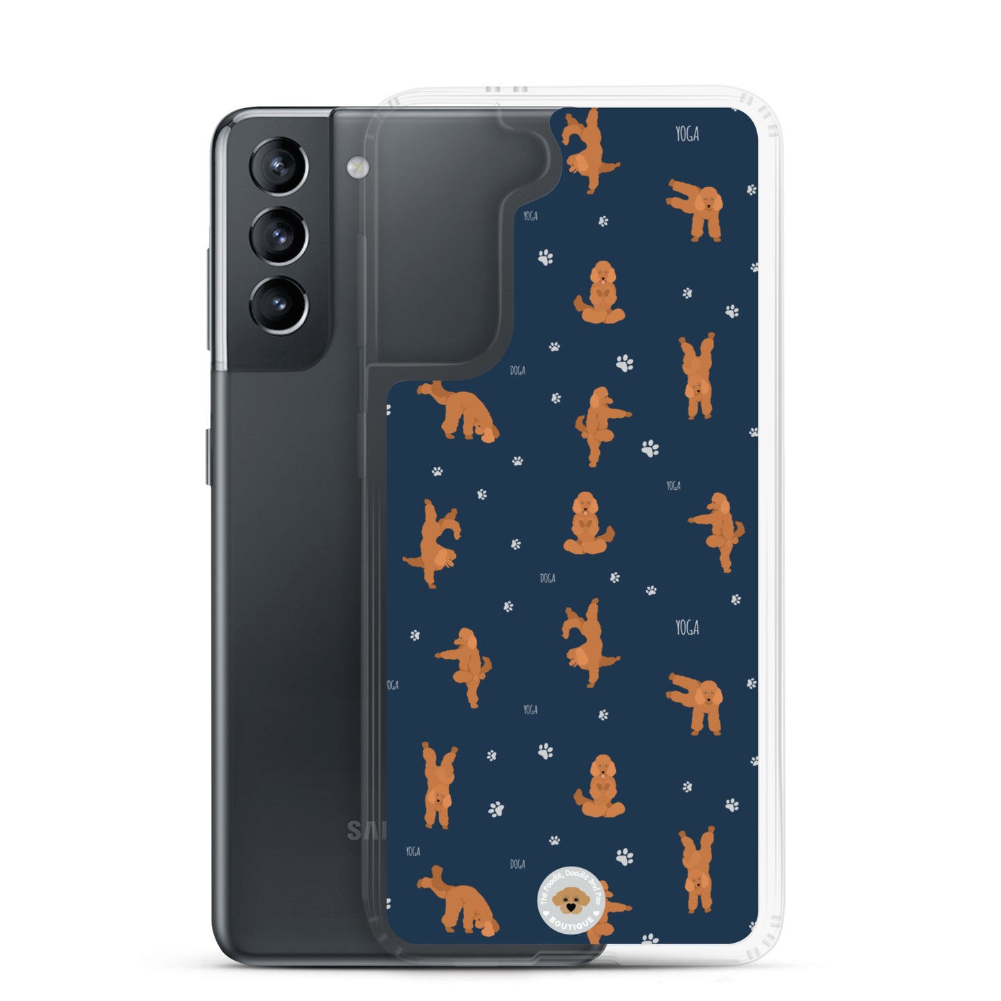 "Yoga Poodles" Clear Case for Samsung® - navy