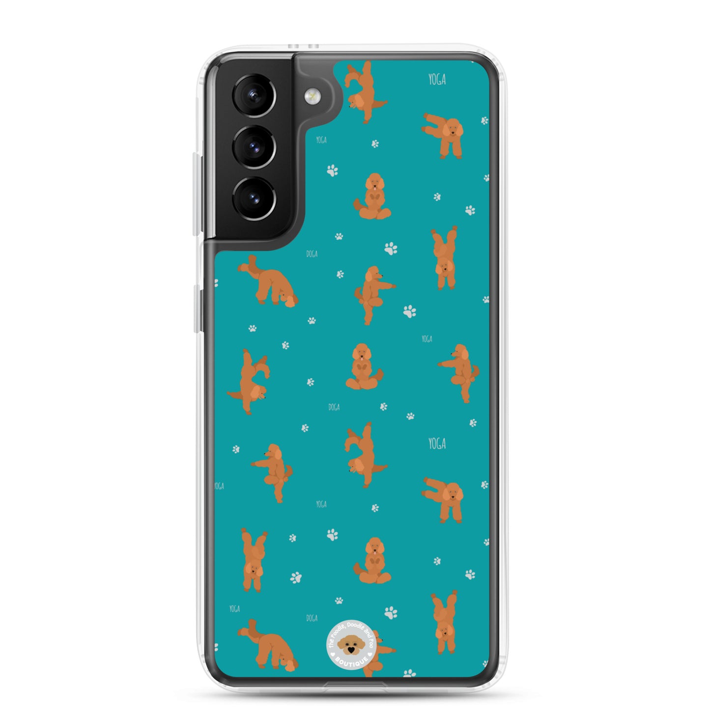 "Yoga Poodles" Clear Case for Samsung® - teal