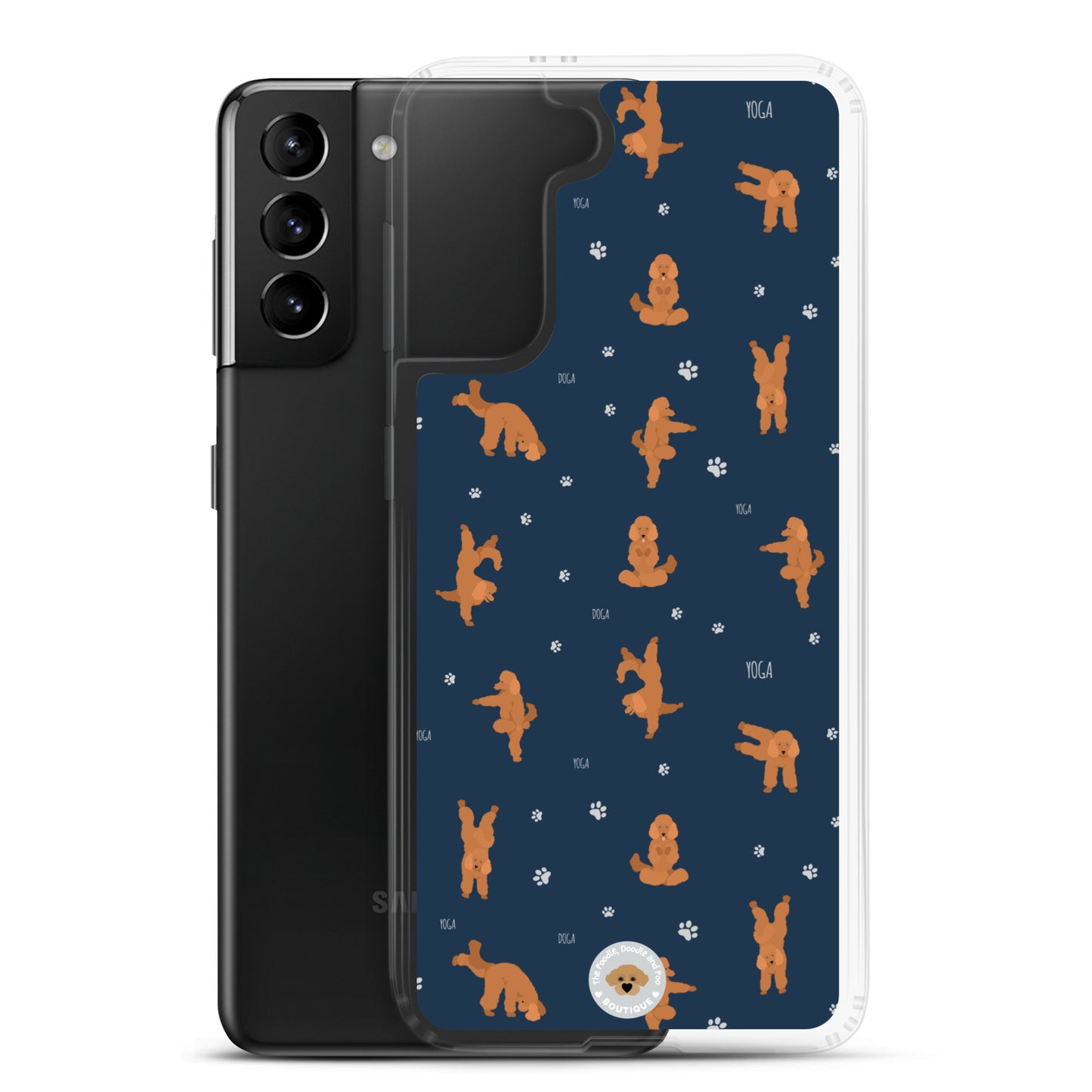 "Yoga Poodles" Clear Case for Samsung® - navy