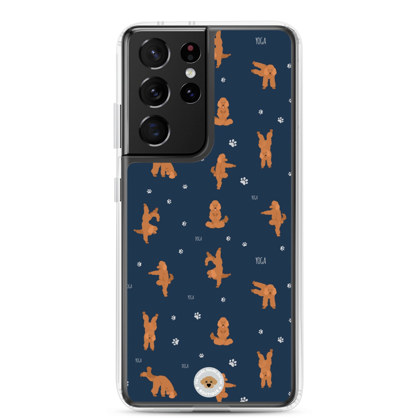 "Yoga Poodles" Clear Case for Samsung® - navy