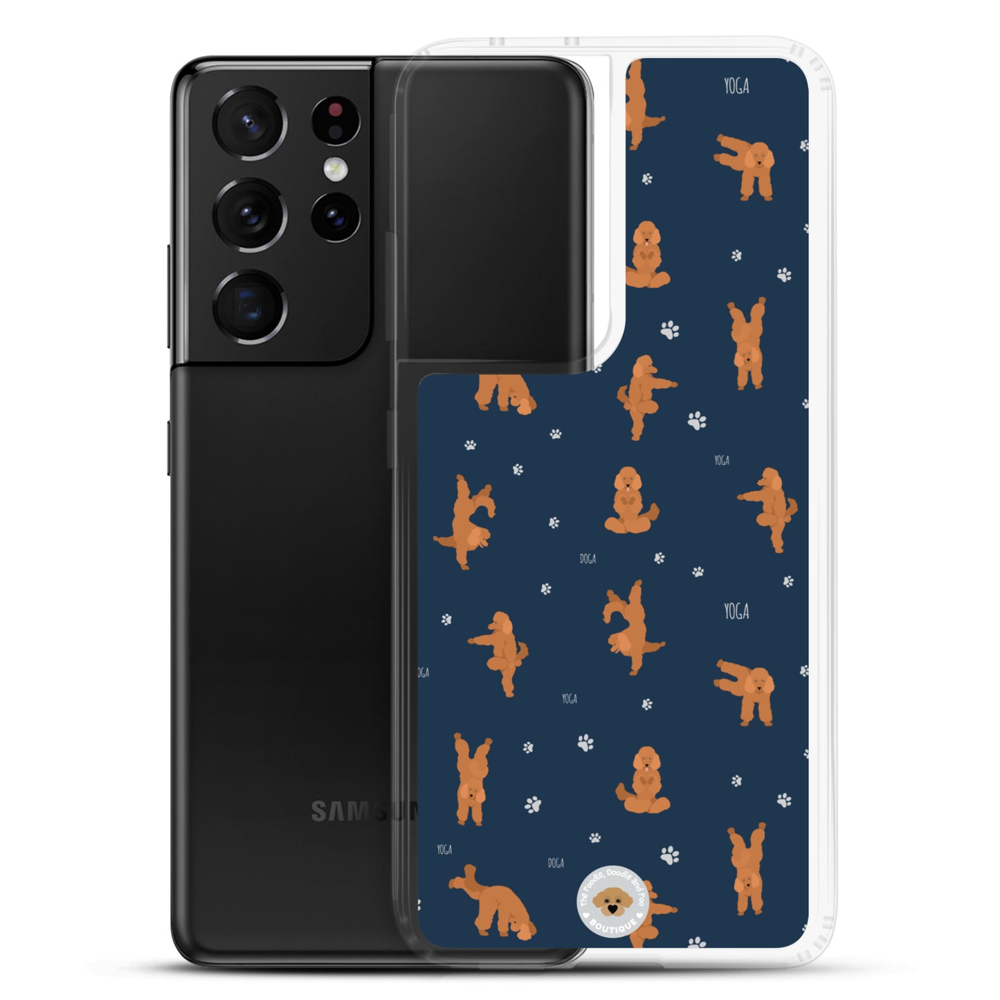 "Yoga Poodles" Clear Case for Samsung® - navy