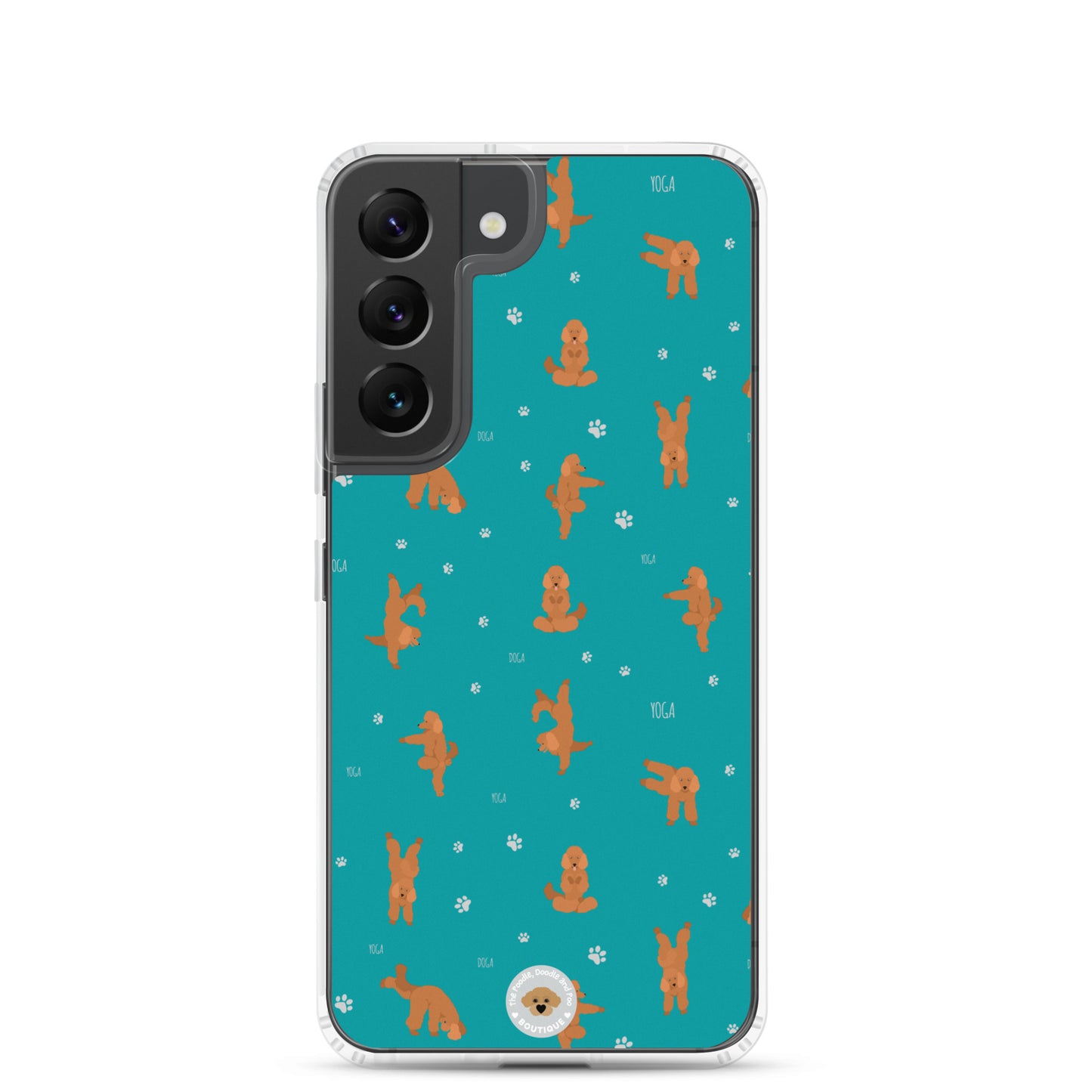 "Yoga Poodles" Clear Case for Samsung® - teal