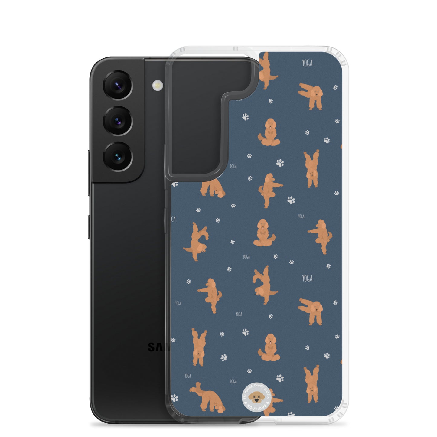 "Yoga Poodles" Clear Case for Samsung® - navy