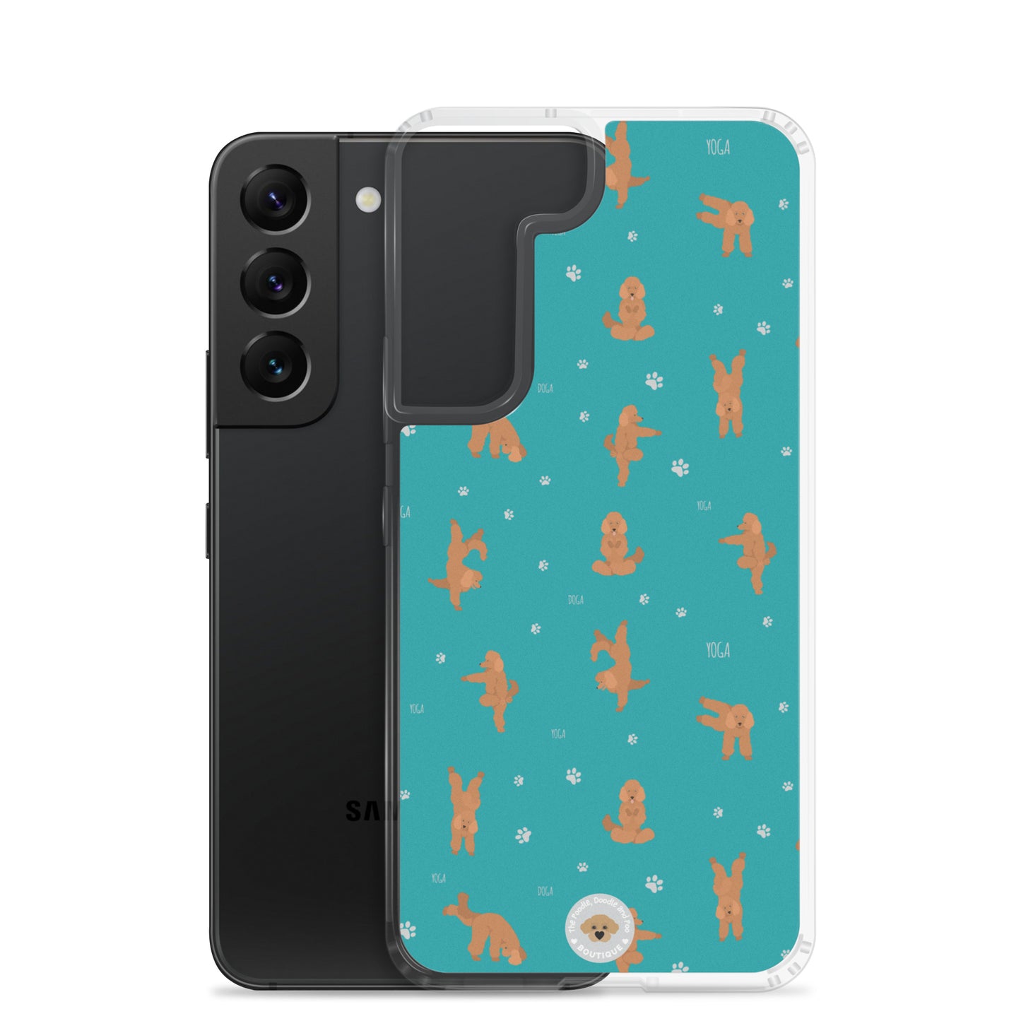 "Yoga Poodles" Clear Case for Samsung® - teal