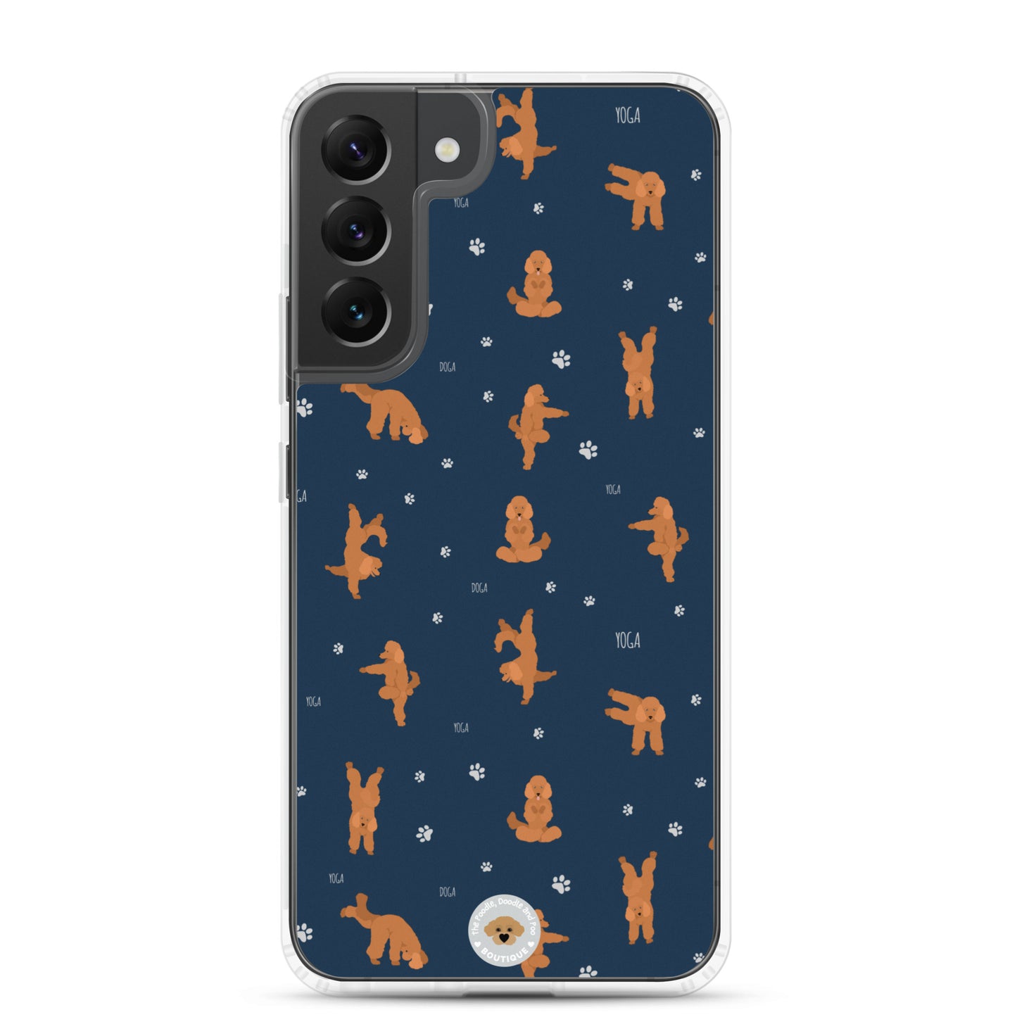 "Yoga Poodles" Clear Case for Samsung® - navy