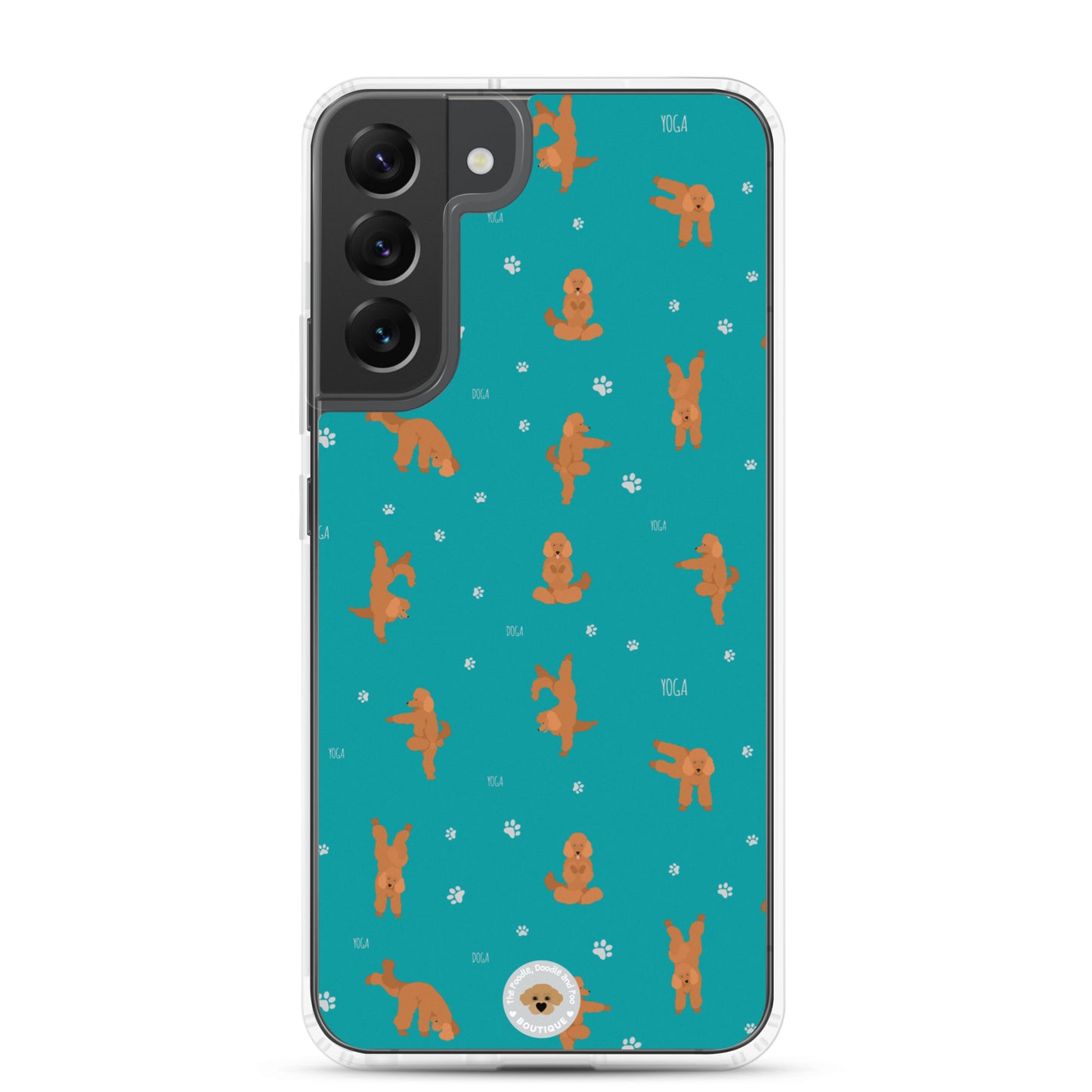 "Yoga Poodles" Clear Case for Samsung® - teal