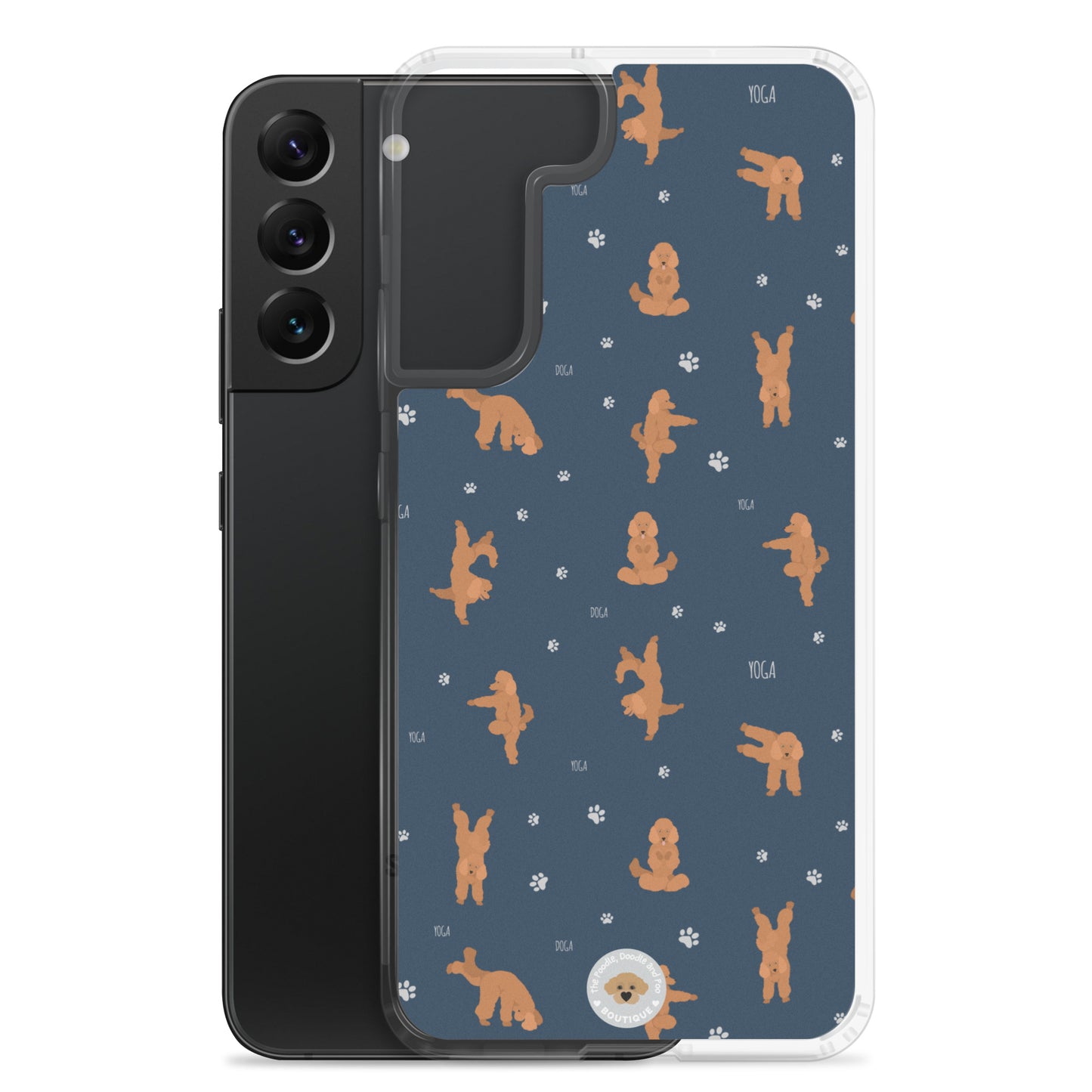 "Yoga Poodles" Clear Case for Samsung® - navy