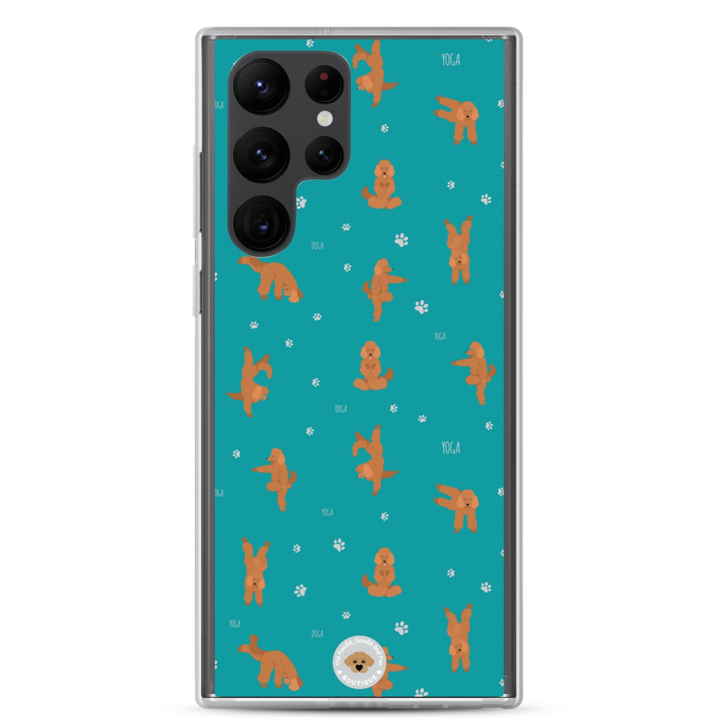 "Yoga Poodles" Clear Case for Samsung® - teal