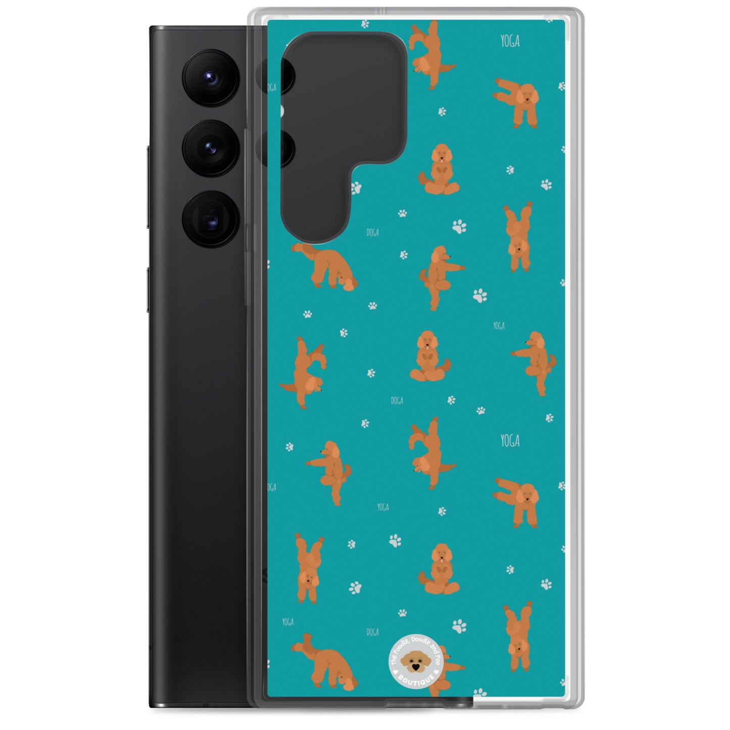 "Yoga Poodles" Clear Case for Samsung® - teal