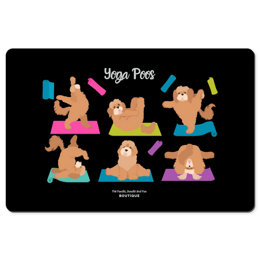 "Yoga Poos" desk pad - black