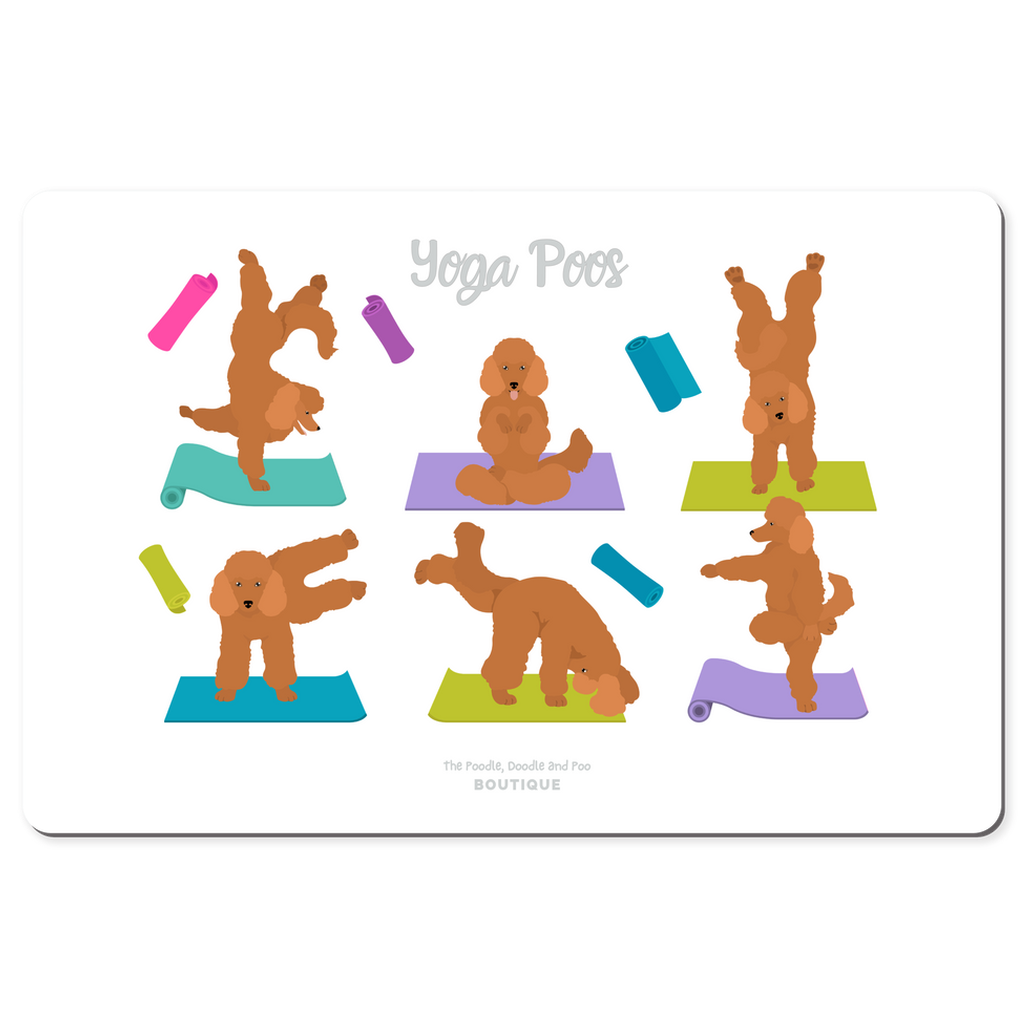 "Yoga Poodles" desk pad - white