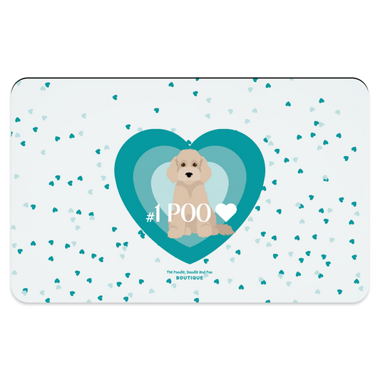 "Love" Pet Placemat - light golden Cockapoo