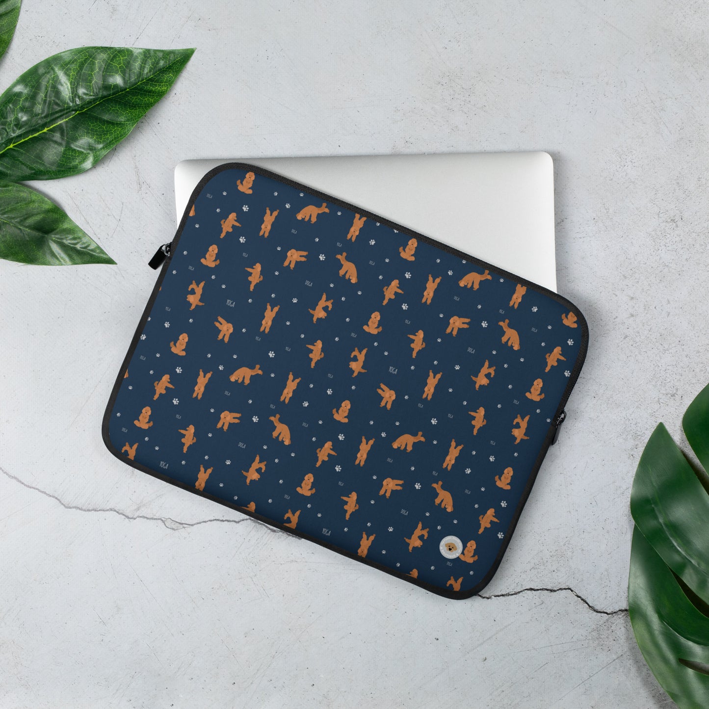 "Yoga Doodle" Laptop Sleeve - navy