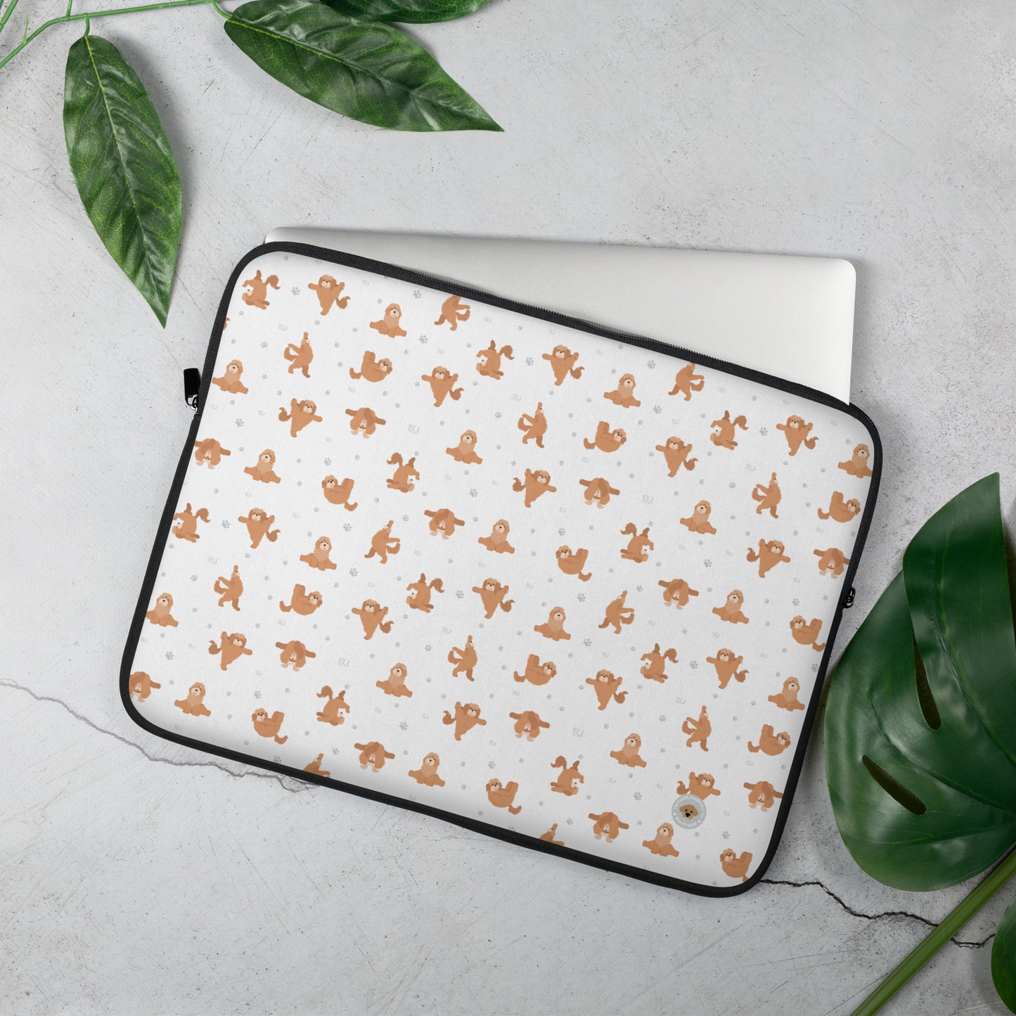 "Yoga Poos" Laptop Sleeve - white