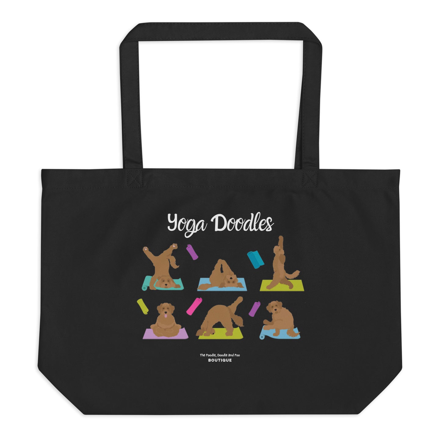 "Yoga Doodles" Large organic tote bag