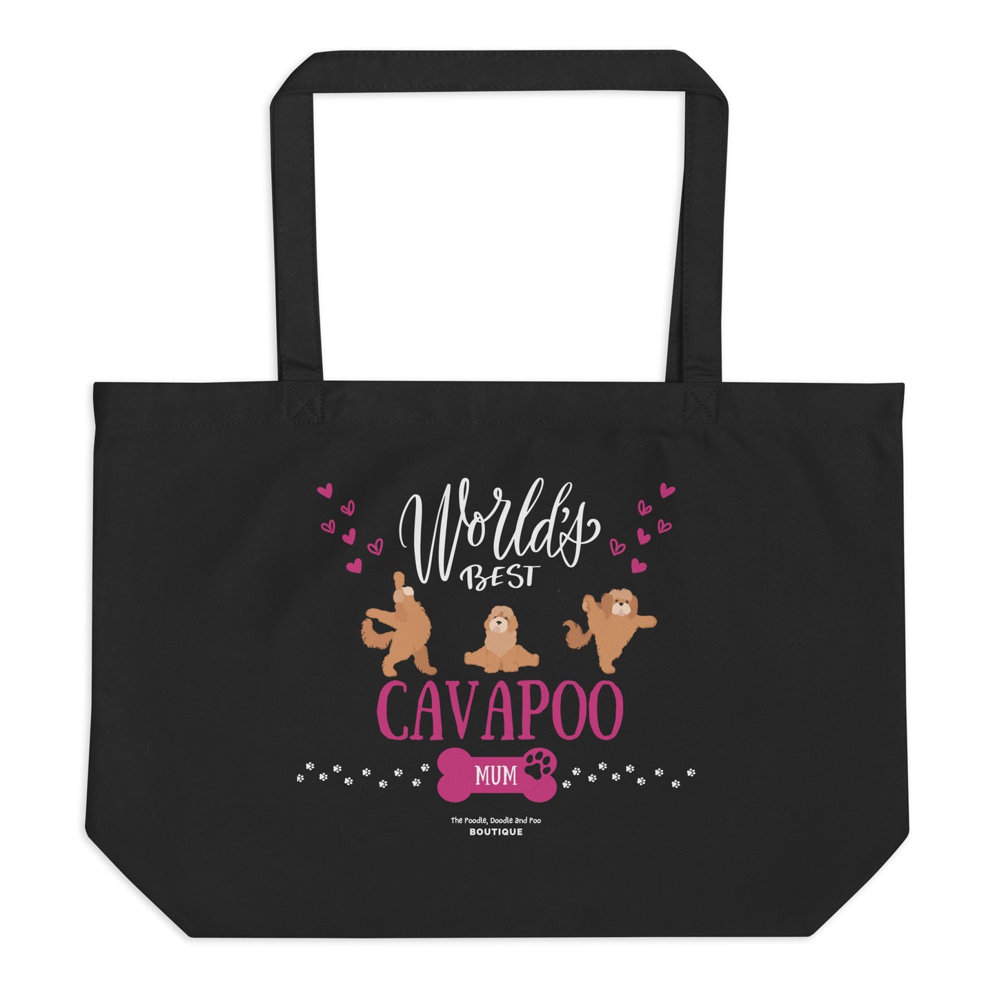 "World's Best Cavapoo Mum" Large organic tote bag