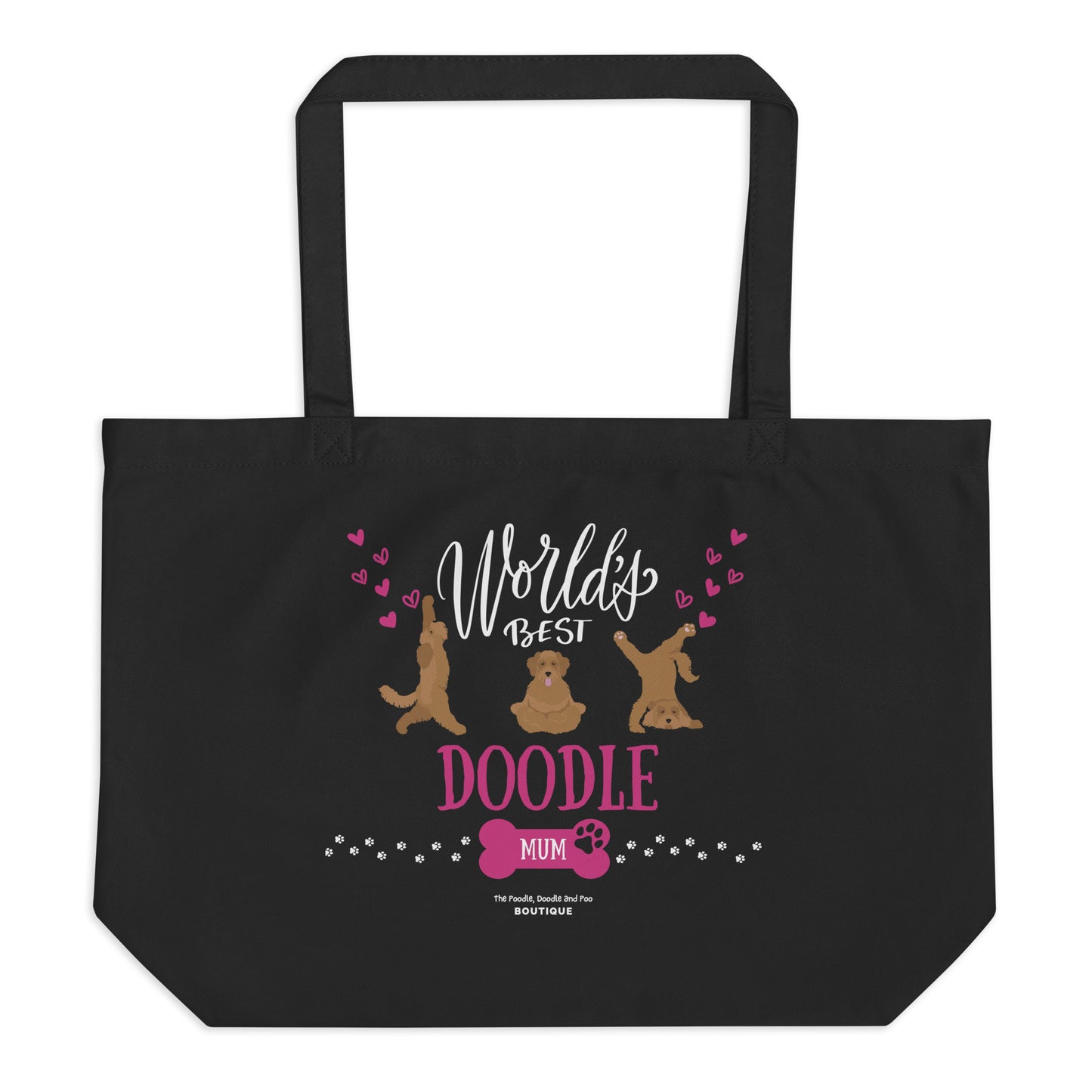 "World's Best Doodle Mum" Large organic tote bag