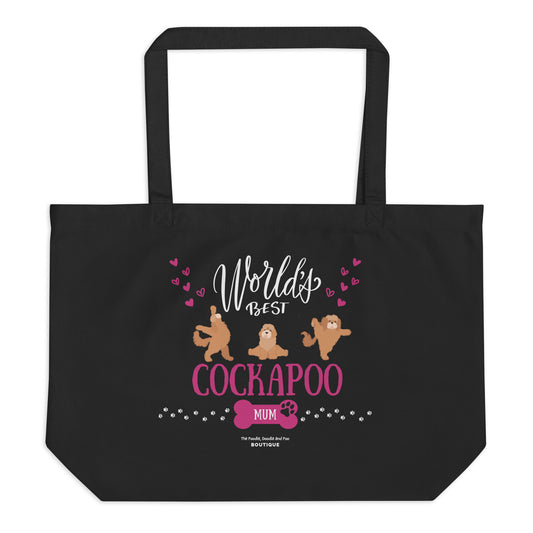 "World's Best Cockapoo Mum" Large organic tote bag