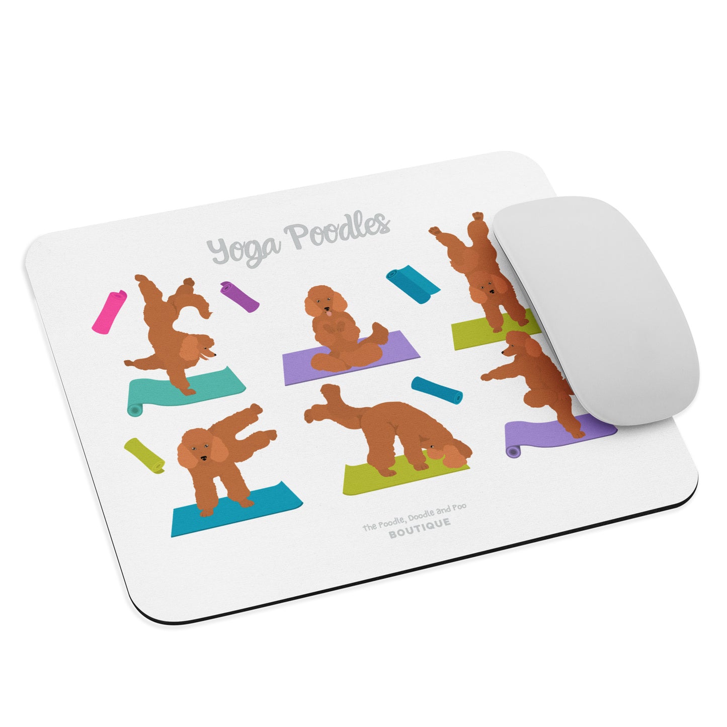 "Yoga Poodles" Mouse pad